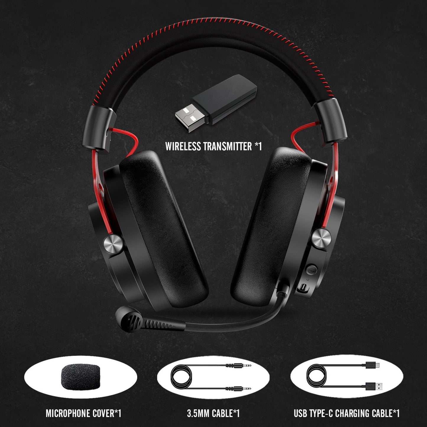 NUBWO G03 2.4G Wireless/Wired Gaming Headset for PS5 PS4 PC Laptop Noise Cancelling Over Ear Headphones with Mic