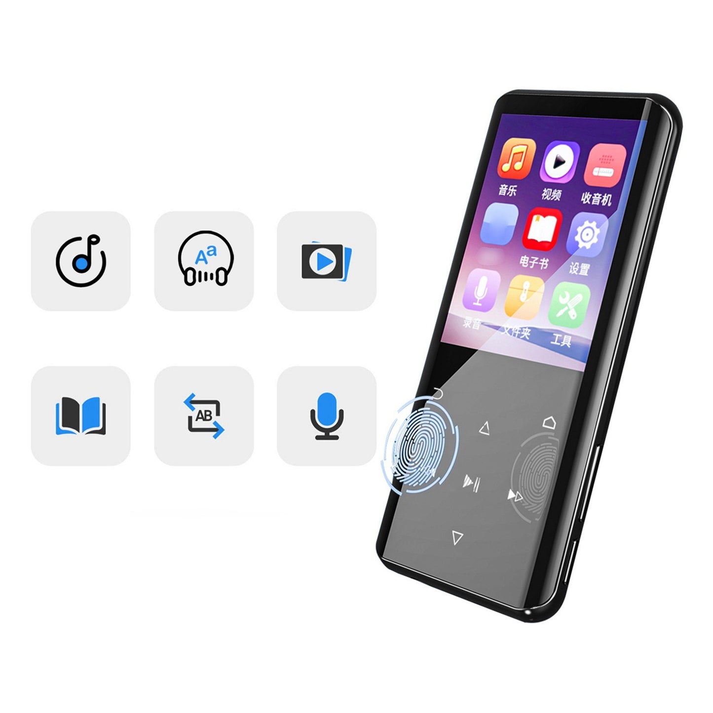 RUIZU D25 2.4-inch Screen Bluetooth MP3 Music Video Player Lossless HiFi Sound Music Player