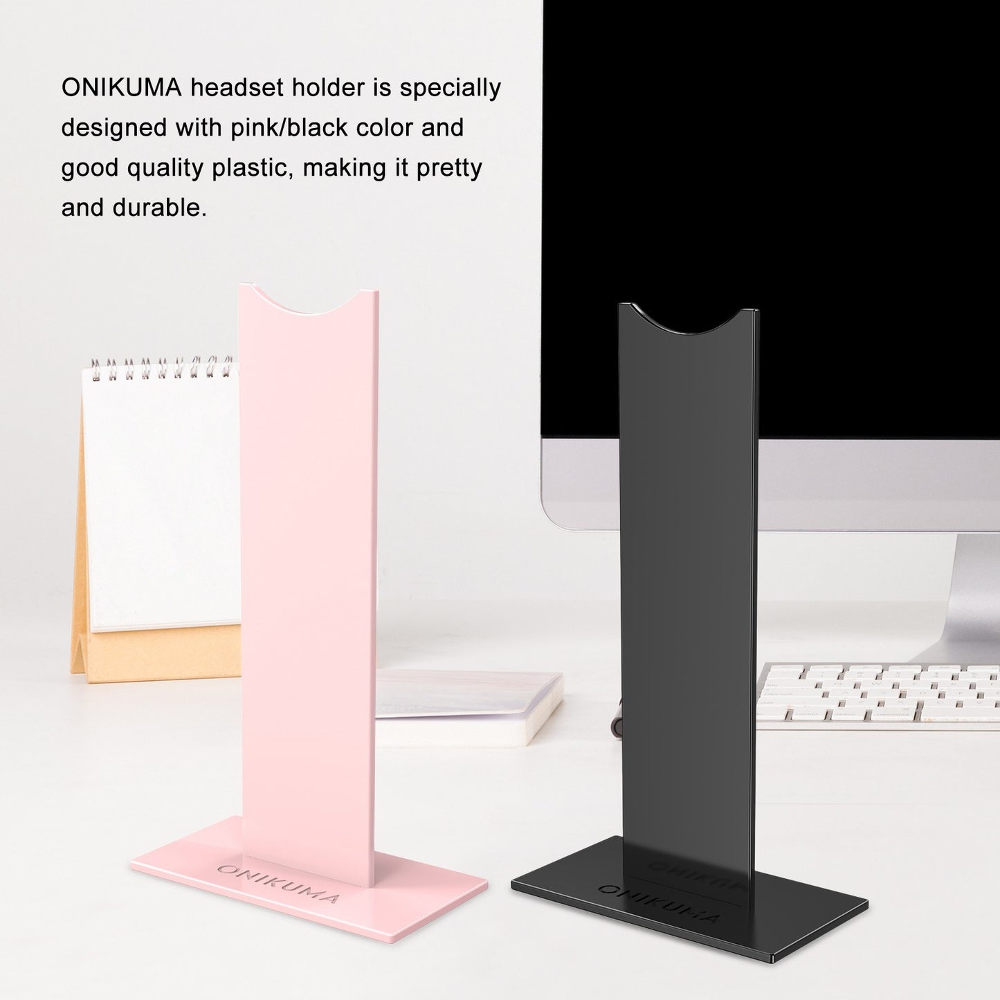 ONIKUMA Headphone Stand Desktop Headset Holder Metal Earphone Hanger for All Over-Ear Headphones