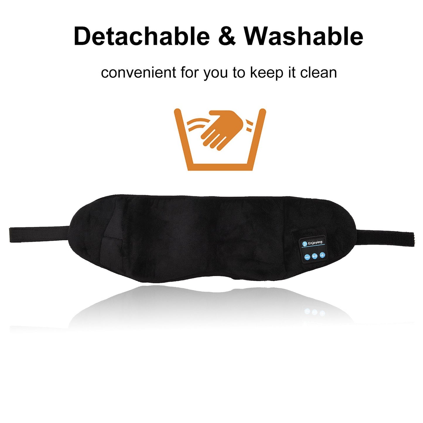 Music Eye Mask Eye Covers for Sleeping Wireless BT Travel Sleeping Headphones Handsfree Washable Sleeping Mask with Built-in Speakers Microphone