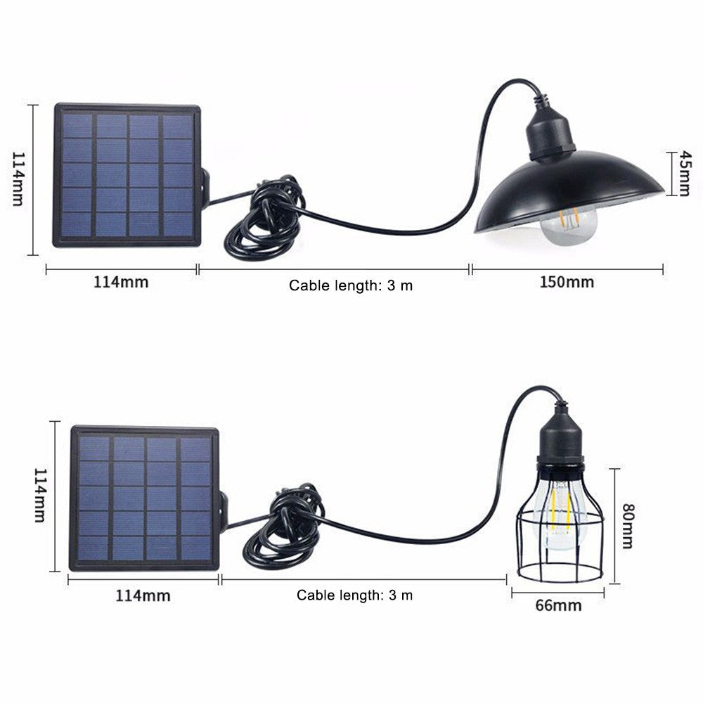 E27 For Outdoor Garden Solar Powered Energy Pendant Light Lamp