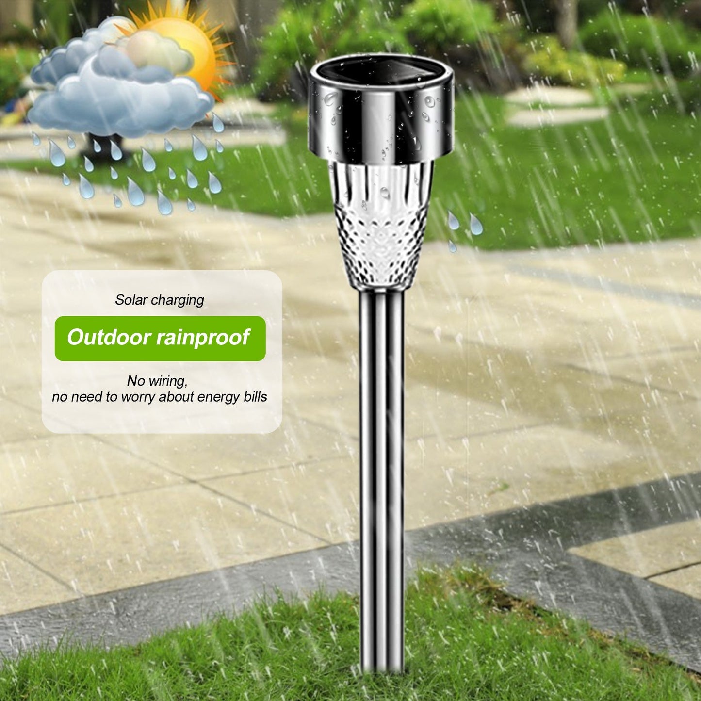 For Outdoor Decorative Waterproof Anti-Deform Stainless Steel Brightest Solar Lights