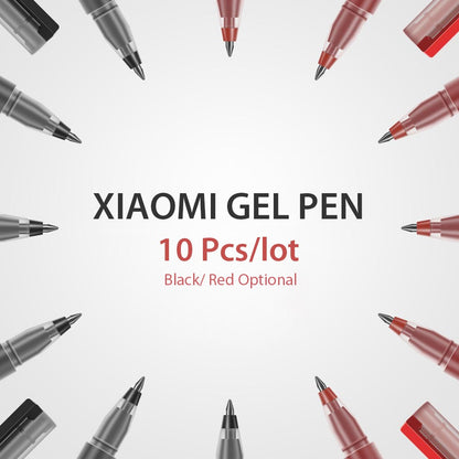 XIAOMI 10 Pcs Gel Pen 0.5mm Refill Neutral Pen Smooth Writing Signature Pen Student Supplies Office Stationery