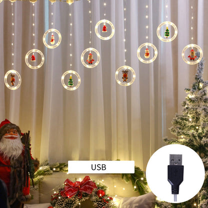 9.8FT Waterproof 3D Christmas String Lights Novelty Hanging USB Powered Fairy Lights for Christmas Indoor Decor