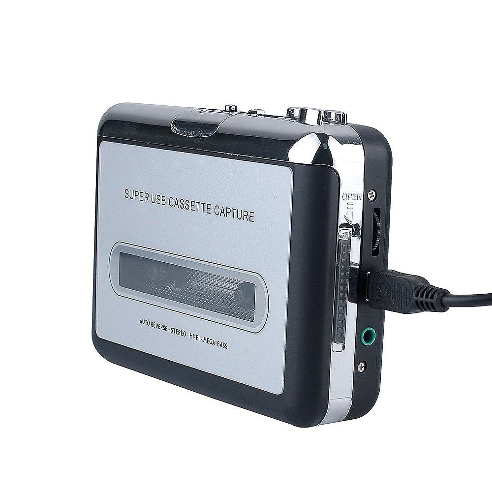 USB Cassette Player Portable Tape Player Captures MP3/CD Audio Music via USB for Laptop PC and Mac