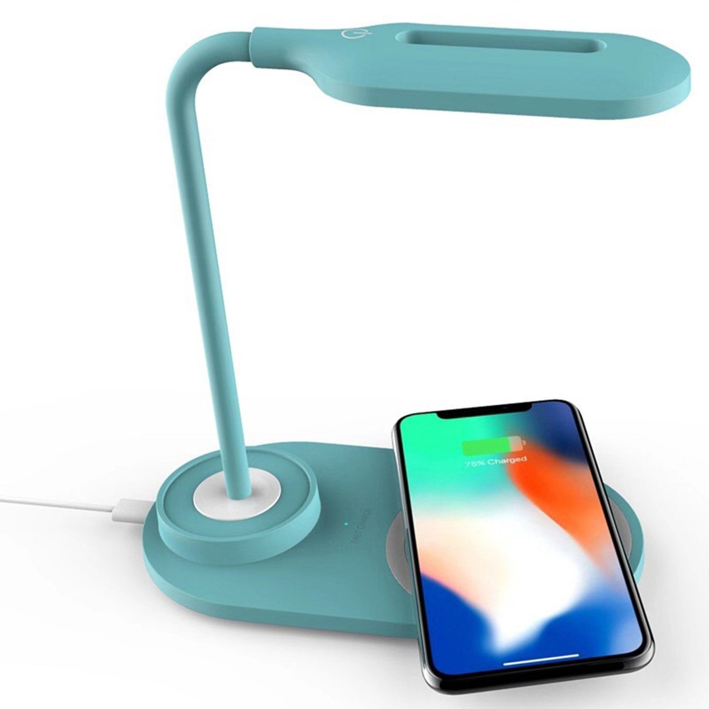 LEDs Desk Lamp with Wirelessly Charge Touching Control 3 Color Temperatures Eye-caring Table Lamp 360-degree Flexible Lighting Angle USB Powered