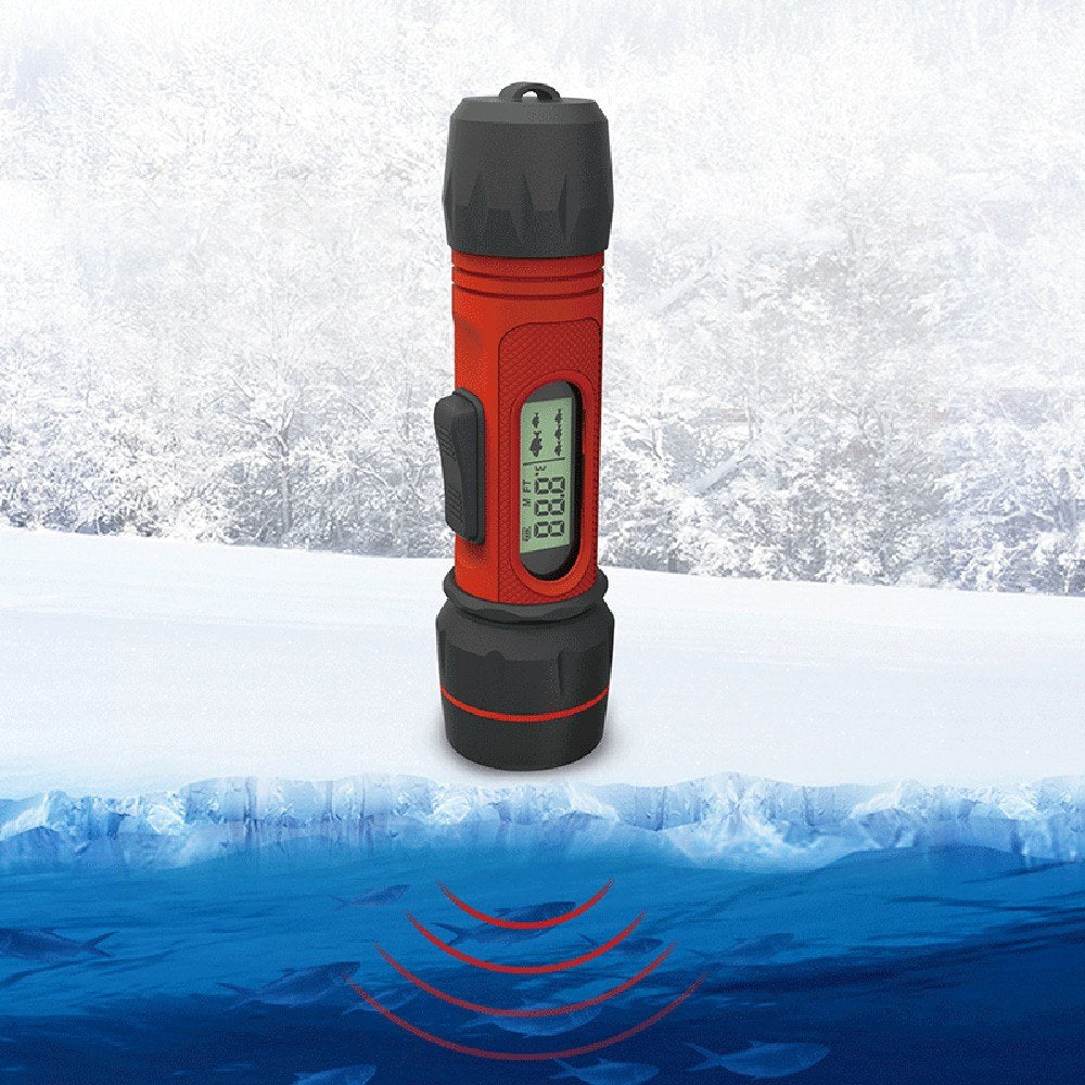 Portable Sonar Ice Fishing Finder with LED Underwater Light Wireless Handheld Fishfinder with 0.8-90m Detection Depth