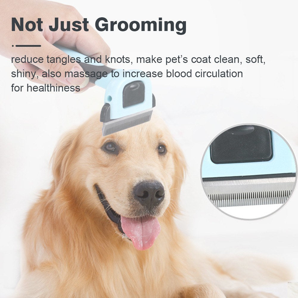 Pet Groom Brush Removes Tangled Hair Professional Deshedding Tool Cleaning Slicker Brush for Dogs Cats