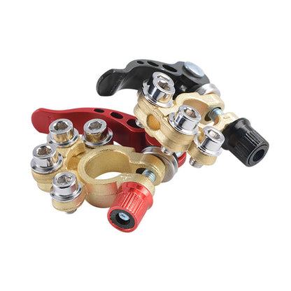 1 Pair Brass Material Automotive Car Top Post Battery Terminals Wire Cable Clamp Terminal Connectors Car Accessories