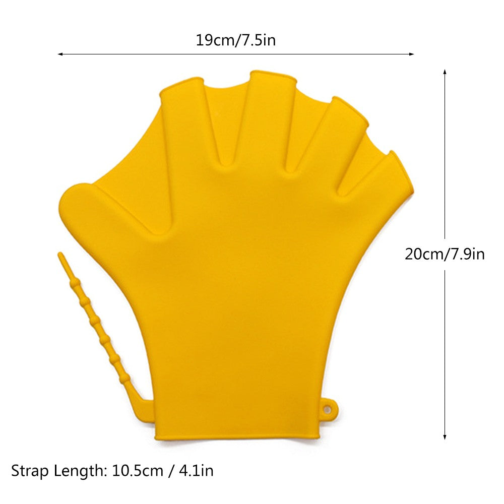 1 Pair Swimming Gloves Webbed Fitness Water Resistant Training Gloves Silicone Swimming Diving Glove Swim Training Mittens