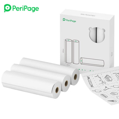 PERIPAGE 3 Rolls Thermal Printing Paper 107X30mm BPA-Free Oil-Proof Printable Paper for PeriPage A9 Max / A9s Max Wireless BT Thermal Mobile Printer