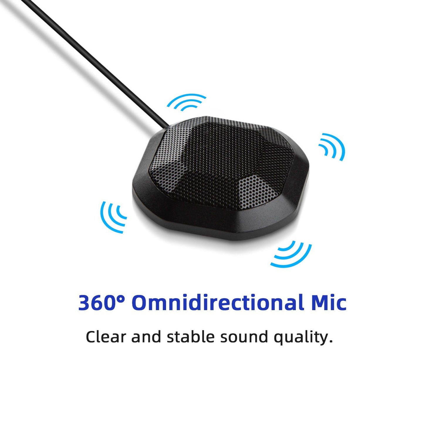 Portable Conference Microphone 360&#176; Omnidirectional Condenser Computer PC Small Microphone with Touch Mute for PC Laptop Video Conference Chatting Gaming Recording Online Class Skype