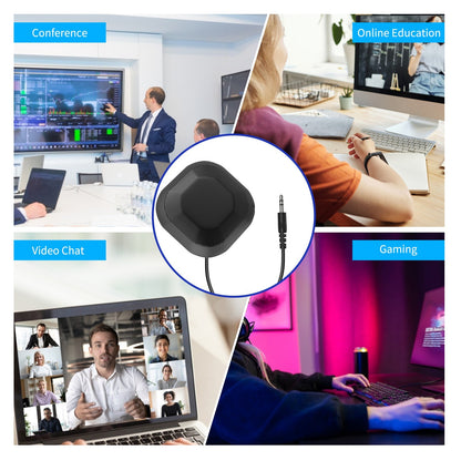 Portable Conference Microphone 360&#176; Omnidirectional Condenser Computer PC Small Microphone with Touch Mute for PC Laptop Video Conference Chatting Gaming Recording Online Class Skype