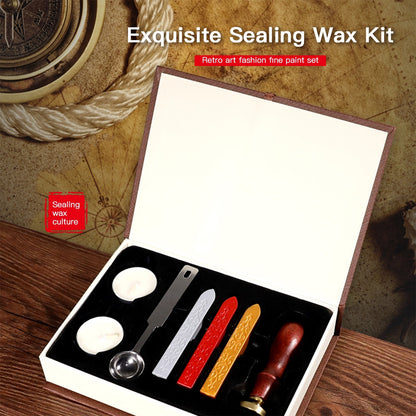 Classic Wax Seal Stamps Kit with Sealing Wax Sticks for Cards Envelopes Invitations Wine Packages Wedding Letters