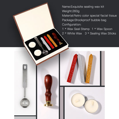 Classic Wax Seal Stamps Kit with Sealing Wax Sticks for Cards Envelopes Invitations Wine Packages Wedding Letters