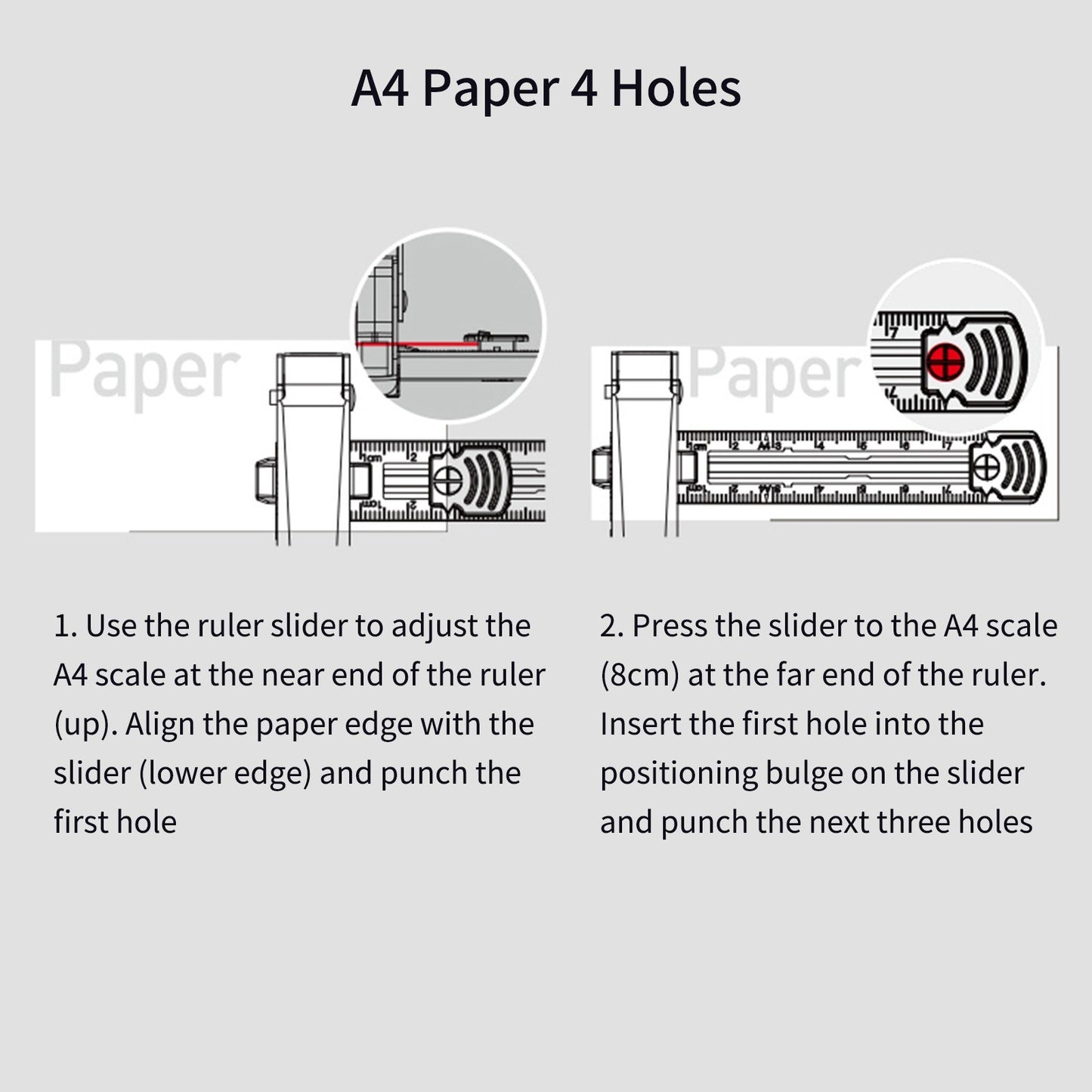 KW-TRIO 1/4'' Handheld Metal 20 Sheet Capacity 6mm Aperture Paper Punch Hole Punch Single Hole Puncher with Standard Ruler for Home Office School Supplies