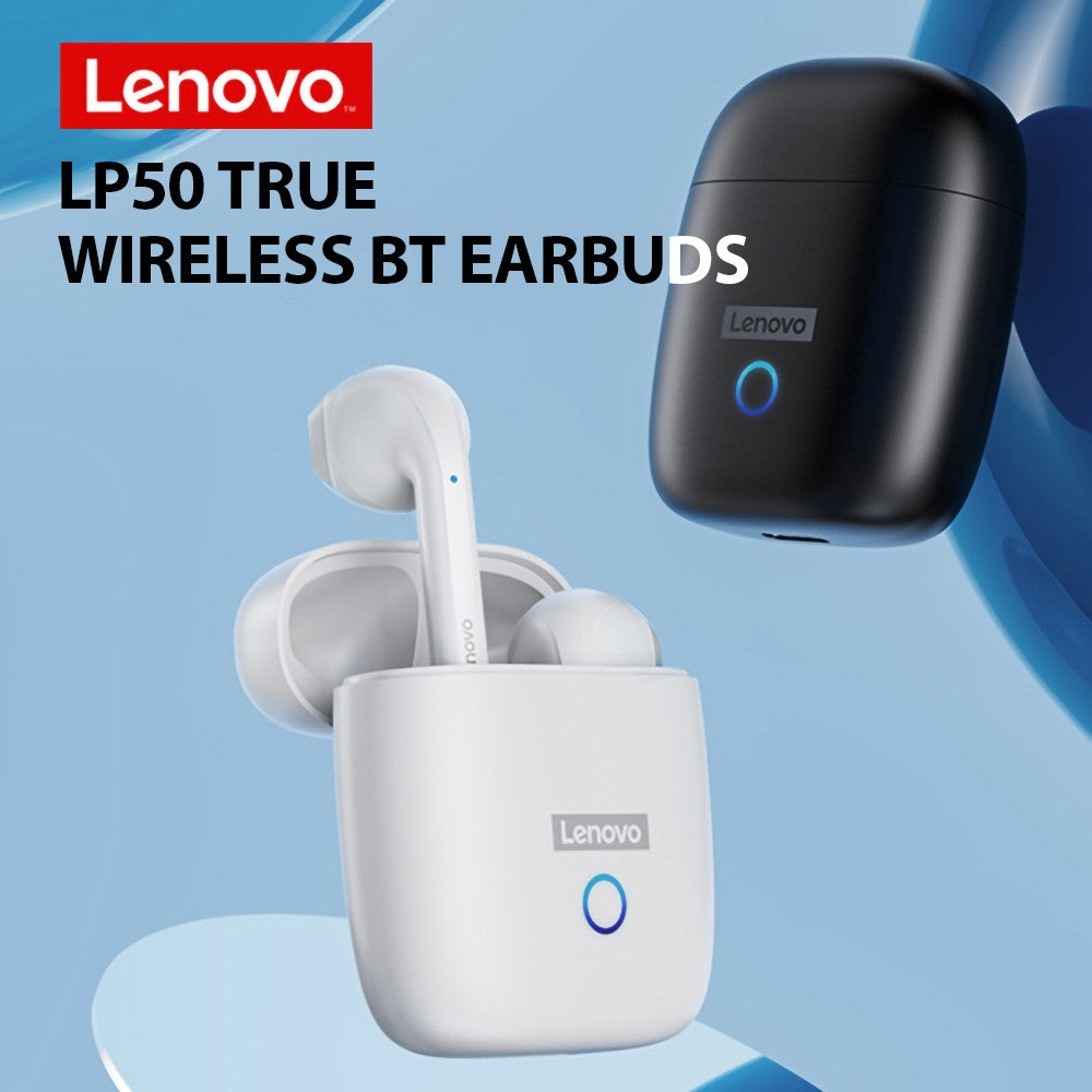 LENOVO LP50 True Wireless Bluetooth Headphone BT5.0 ENC Noise Reduction Semi-in-ear Sports Music Earbuds HiFi Sound Quality