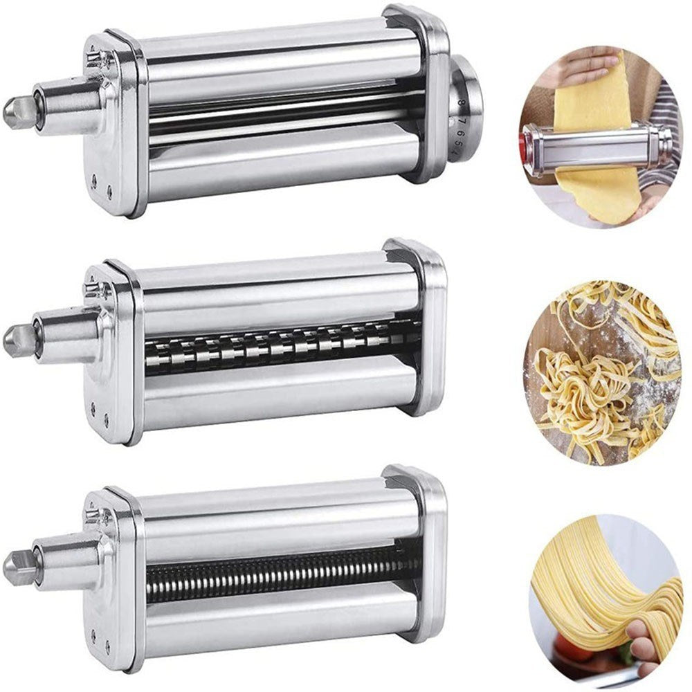 Pasta Roller Cutter Parts Maker Attachment Noodles Press Machine Compatible with KitchenAid Stand Mixers for Pasta Sheet Spaghetti Fettuccini, without FDA Certificate