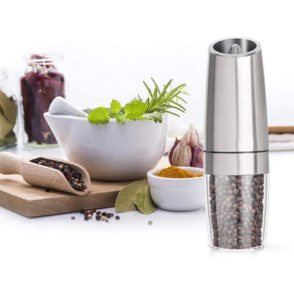 Automatic Salt Pepper Grinder Electric Spice Mill Grinder Seasoning Kitchen Tools with Blue LED Light (without FDA Certification)