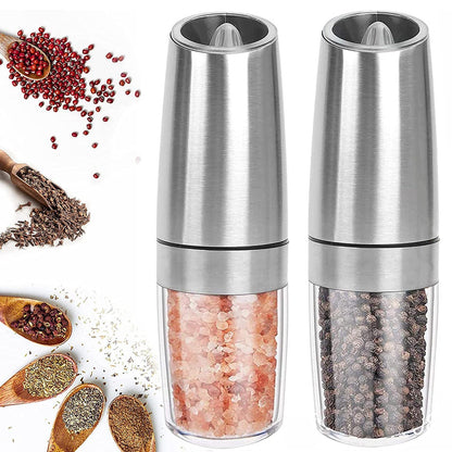 Automatic Salt Pepper Grinder Electric Spice Mill Grinder Seasoning Kitchen Tools with Blue LED Light (without FDA Certification)