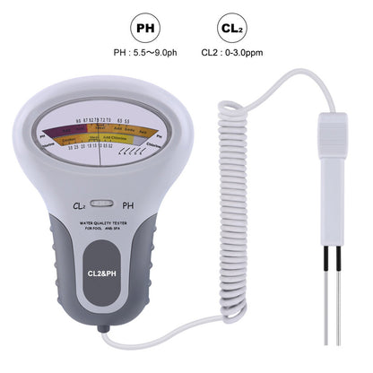 2 in 1 PH and Chlorine Level CL2 Detector Swimming Pool Spa Water Quality Tester Tool