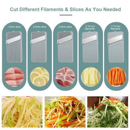 Vegetable Cutter Manual Food Chopper Multifunctional Meat Slicer Grater Shredder (without FDA Certification)