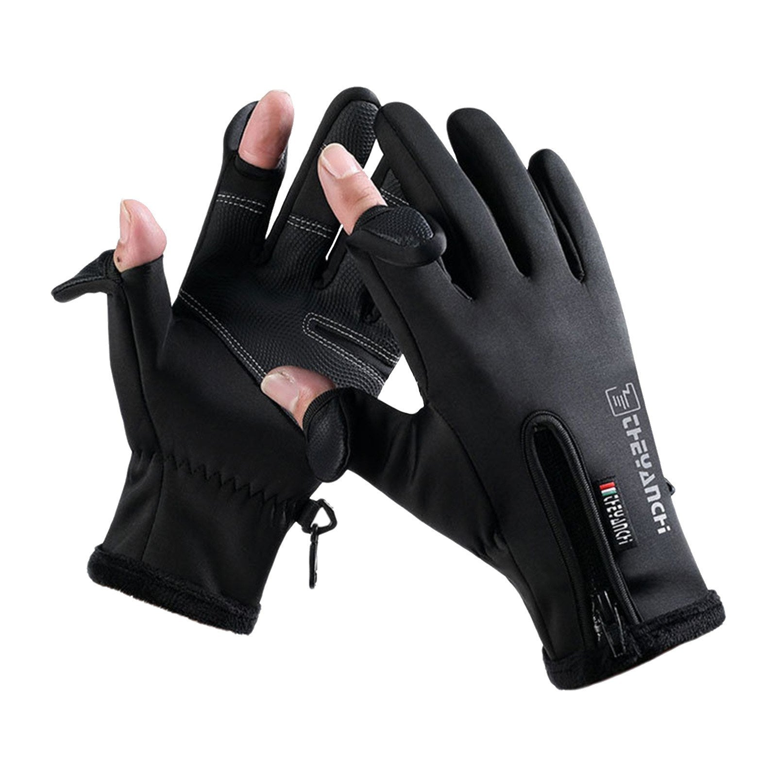 Touch Screen Winter Warm Gloves Windproof Waterproof Zipper Mittens Gloves for Running Driving Cycling Working