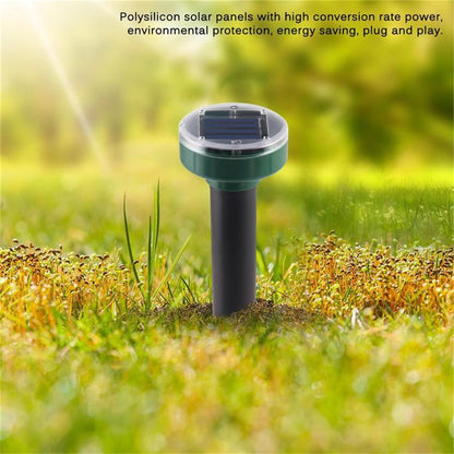 4Pcs Mole Repellent Solar Powered Gopher Repellent Ultrasonic Deterrent Spikes for Lawn Garden, Outdoor Yard Groundhog Chipmunk Repeller