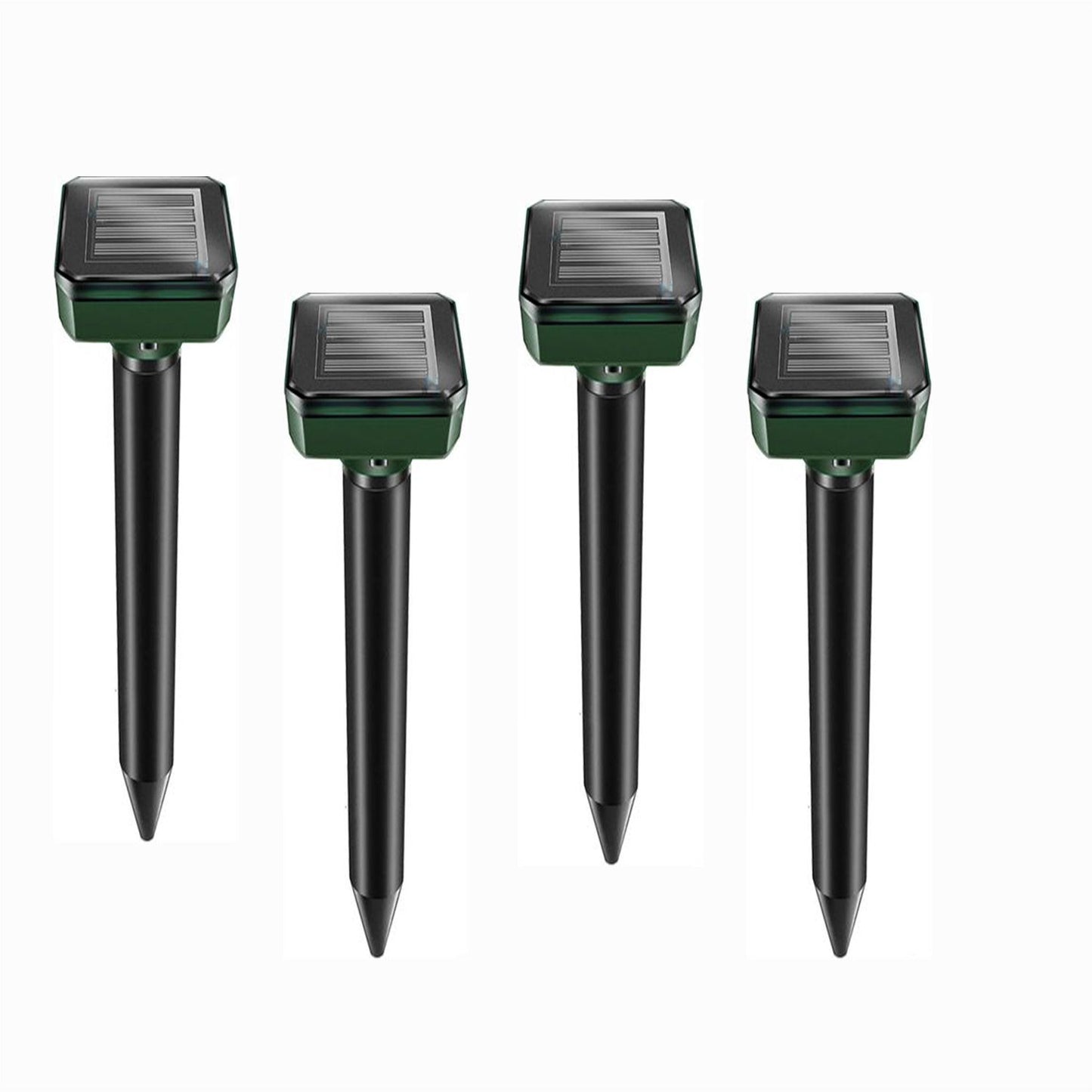 4Pcs Mole Repellent Solar Powered Gopher Repellent Ultrasonic Deterrent Spikes for Lawn Garden, Outdoor Yard Groundhog Chipmunk Repeller