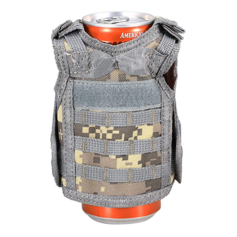 3 Pack Mini Molle Vest Tactical Christmas Beer Bottle Beer Vest Cover Military Personal Bottle Drink Set