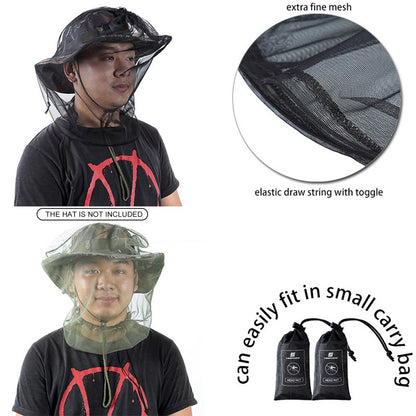 4Pcs/Set Mosquito Repellent Hat Anti-mosquito Headgear Insect-resistant Net Mesh Mask for Mountaineering Camping Fishing Outdoor Activities