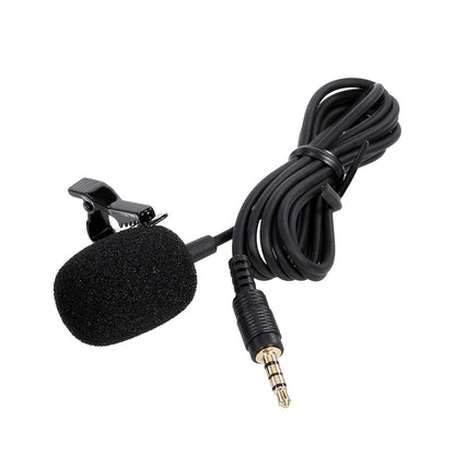 3.5mm AUX Lavalier Microphone Omni-directional Condenser Mic for YouTube Interview Conference Vlog Recording