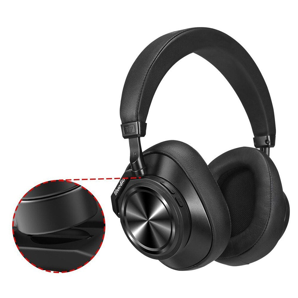 BLUEDIO T7+ Bluetooth Headset Noise Cancelling Wireless On Ear Headphones with Face Recognition SD Card Slot