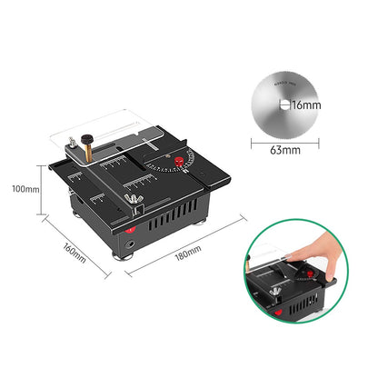 Table Saw Cutting Set 100W Mini Table Saw with 16mm Cutting Depth and Blade Flexible Shaft