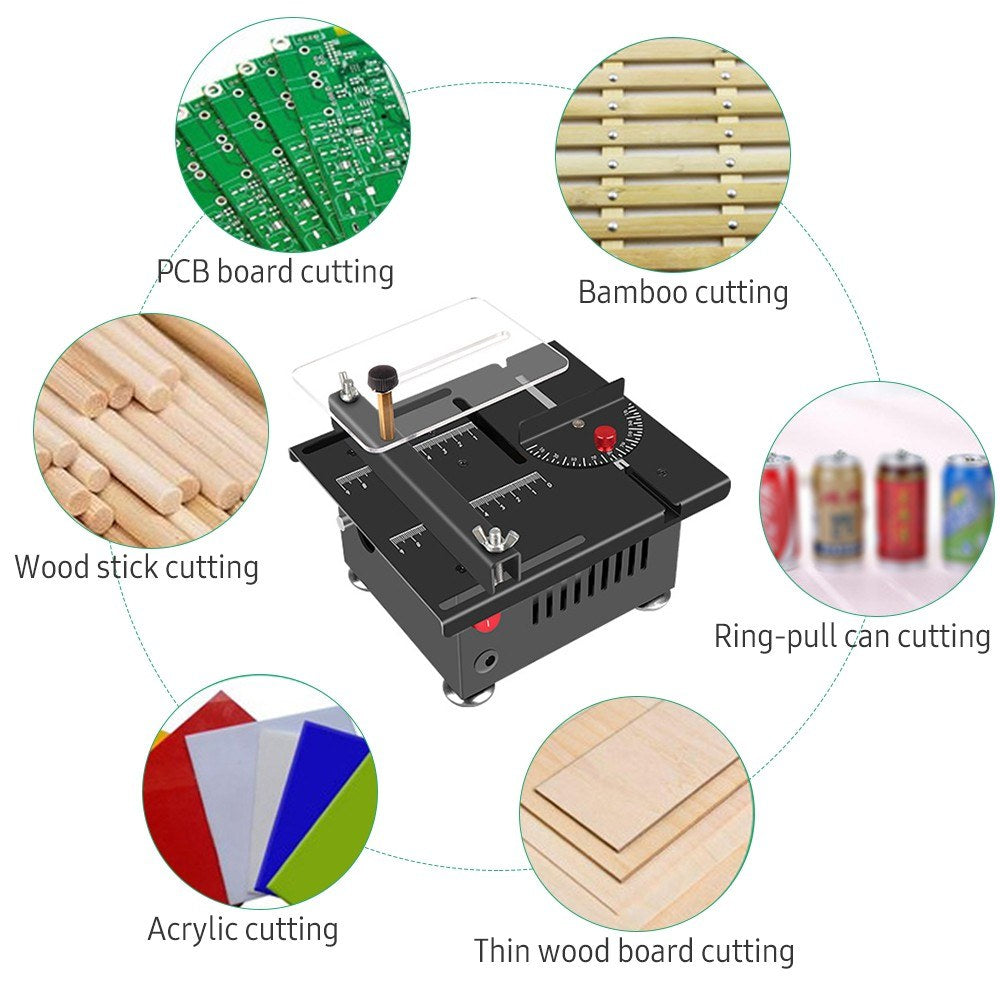 Table Saw Cutting Set 100W Mini Table Saw with 16mm Cutting Depth and Blade Flexible Shaft