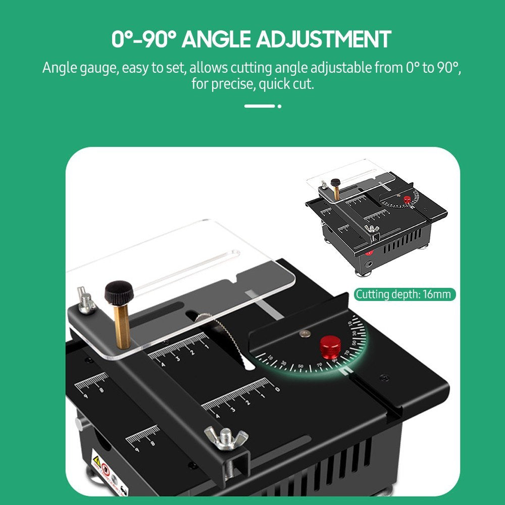 Table Saw Cutting Set 100W Mini Table Saw with 16mm Cutting Depth and Blade Flexible Shaft