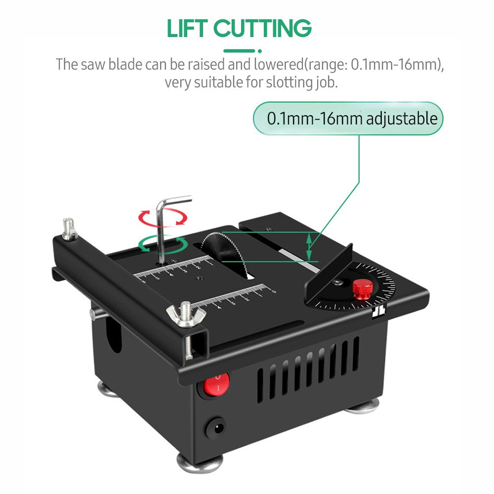 Table Saw Cutting Set 100W Mini Table Saw with 16mm Cutting Depth and Blade Flexible Shaft