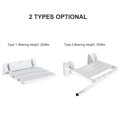 Wall Mounted Bathroom Bathtub Safety Stool Chair Folding Shower Seat, Load of 220 lbs