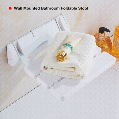 Wall Mounted Bathroom Bathtub Safety Stool Chair Folding Shower Seat, Load of 220 lbs