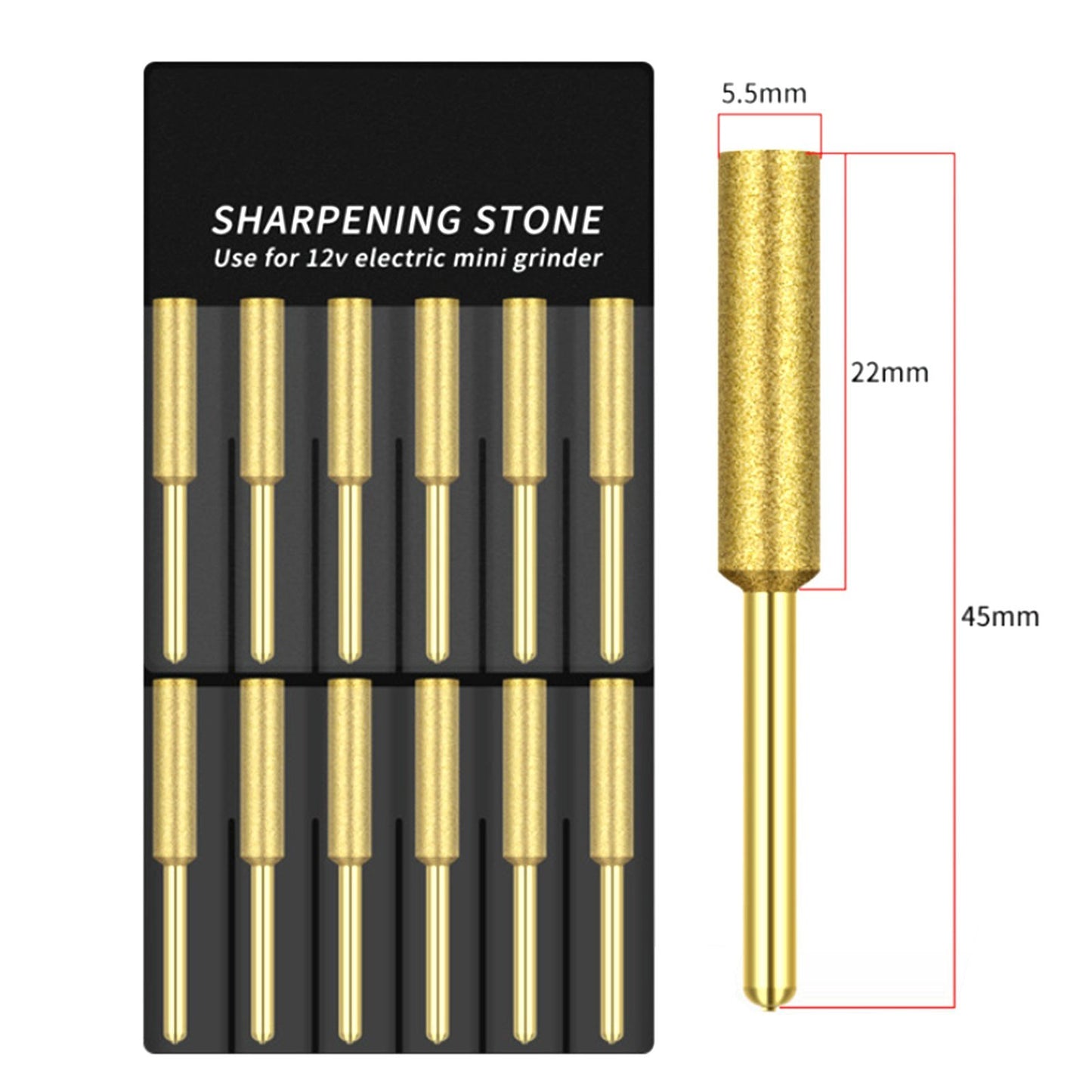 12Pcs Electric Chainsaw Titanium Plated Diamond Sharpener Polishing Grinding Tool Grinding Bits