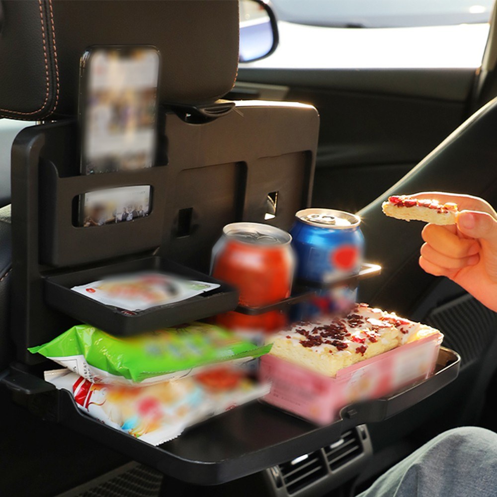 Car Backseat Organizer Car Storage Organizer with Foldable Table Tray Water Cup Phone Holder