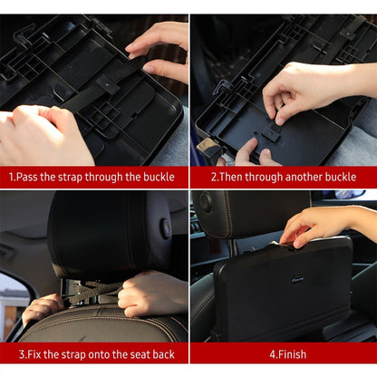 Car Backseat Organizer Car Storage Organizer with Foldable Table Tray Water Cup Phone Holder