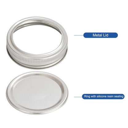 48PCS Canning Lids and Bands for Regular Mouth 70mm Jar Rings Split Type Leak Proof Metal Mason Jar Lids