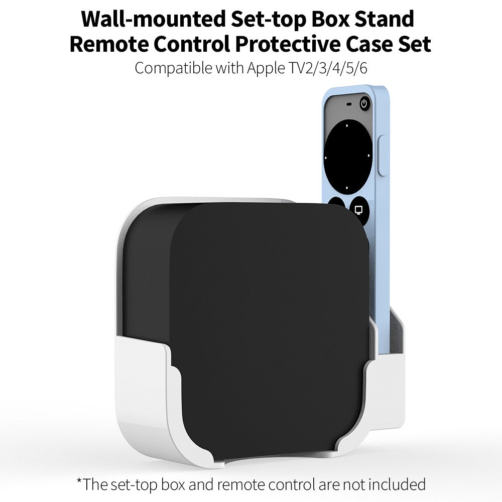 For Apple TV2/3/4/5/6 Wall-mounted Set-top Box Stand with Remote Control Protective Case