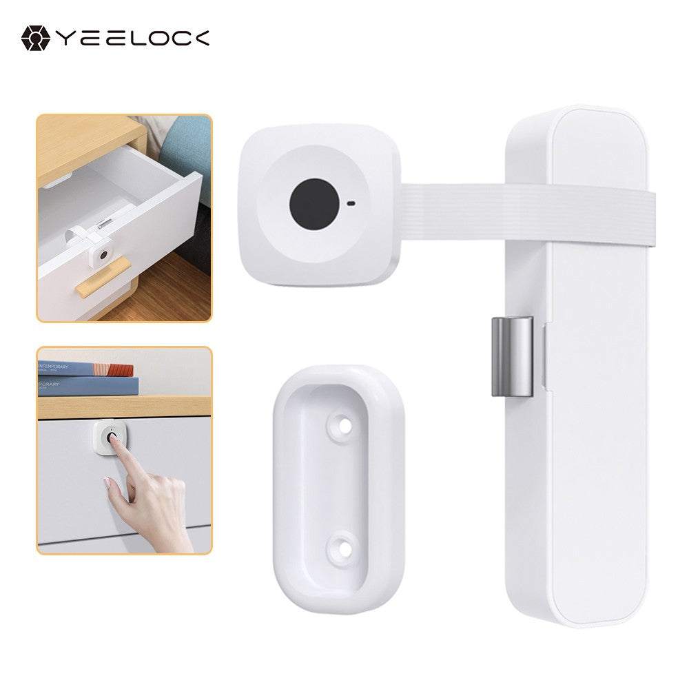 YEELOCK ZNGS06YSB Smart Fingerprint Drawer Keyless 0.5s Fast Unlock Hidden File Cabinet Lock Kit, Support 16 Fingerprints