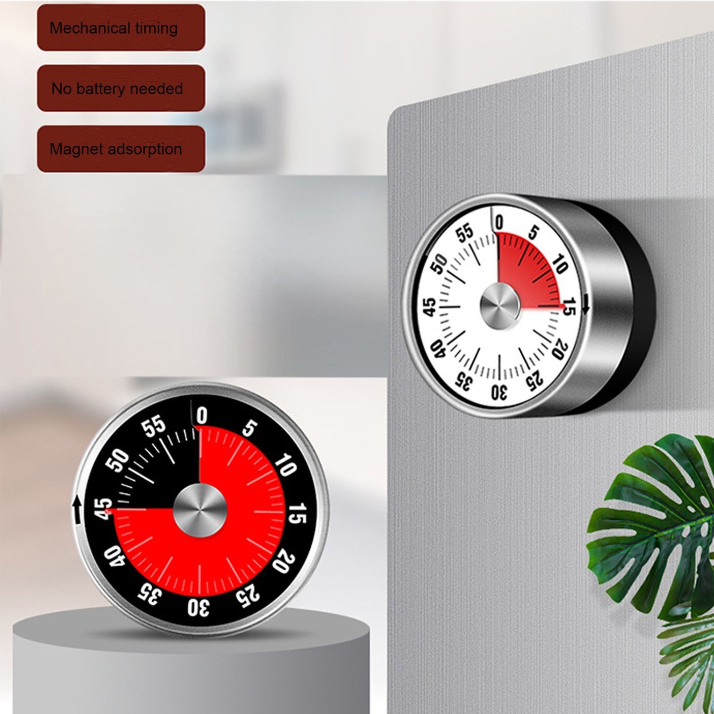 Kitchen Countdown Timer Magnetic 60 Minute Wind Up Mechanical Timer for Home Baking Cooking