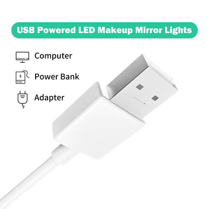 LED Makeup Mirror Lights DIY, LED Vanity Makeup Lamp for Dressing Table Mirror Bath Mirror Lamps with USB Power Cable