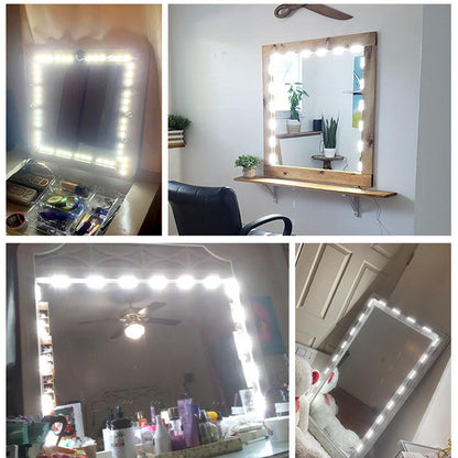 LED Makeup Mirror Lights DIY, LED Vanity Makeup Lamp for Dressing Table Mirror Bath Mirror Lamps with USB Power Cable