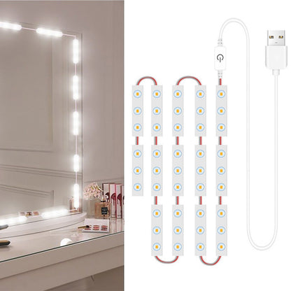 LED Makeup Mirror Lights DIY, LED Vanity Makeup Lamp for Dressing Table Mirror Bath Mirror Lamps with USB Power Cable