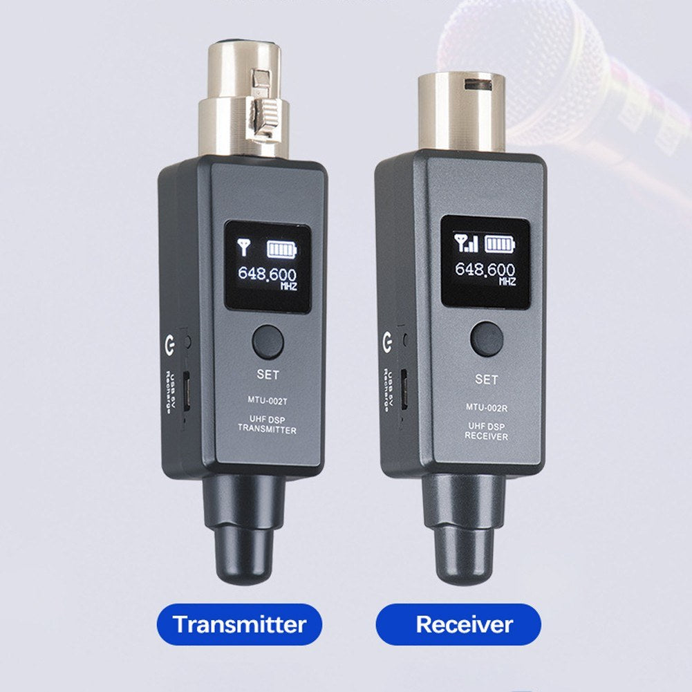 Microphone Wireless System Wireless Mic Adapter Transmitter Receiver Plug-on for Microphone Audio Mixer